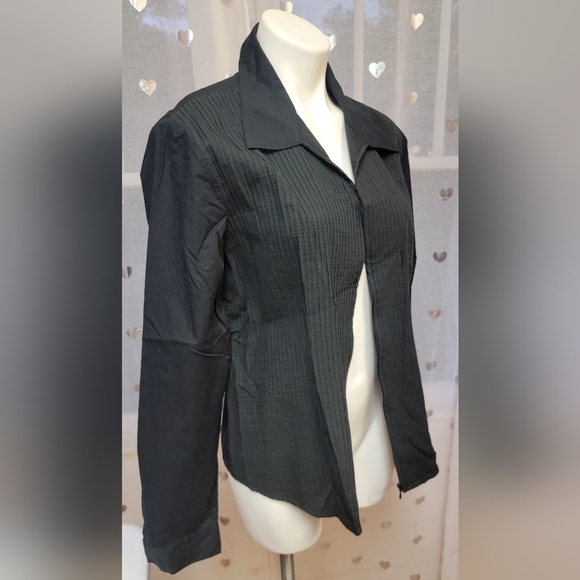 #66 Chico's Black Light Jacket with Zipper Closure Size 3 (16) - Picture 2 of 5